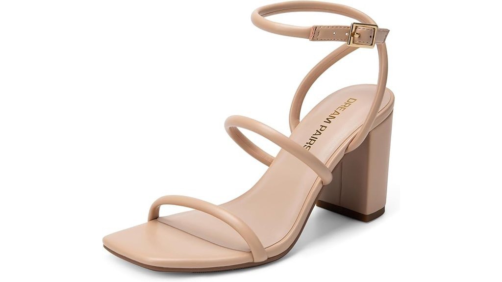 3 Best Square Toe Heels in Nude for Office Wear: Stylish Comfort 2 chunky strap open toe heels