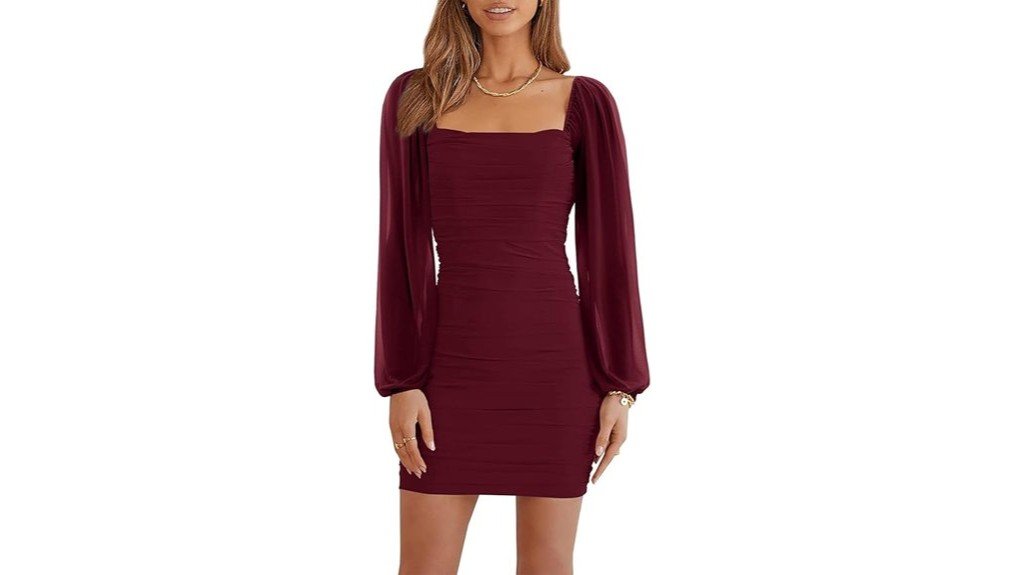 mesh long sleeve dress